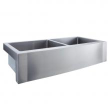 Barclay FSSDB2612-SS - Dominic 42'' Stainless SteelDbl Bowl Bevelled Farmer Sink