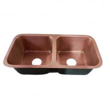 Barclay KSCDB3500-AC - Severn 35'' Copper Dbl BowlUndermount Kitchen Sink, AC