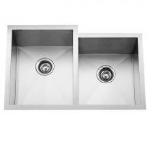 Barclay KSSDB2570-SS - Gibson 32'' SS 60/40 OffsetDbl Bowl Undermount Sink