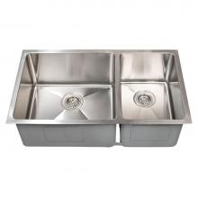 Barclay KSSDB2574-SS - Guilio 33'' SS 60/40 OffsetDbl Bowl Undermount Sink