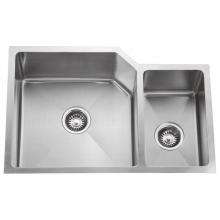 Barclay KSSDB2580-SS - Laguna 33'' SS 70/30 DoubleBowl Offset Undermount Sink