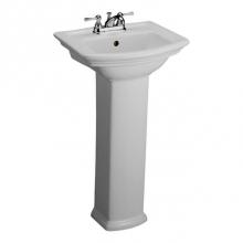 Barclay 3-388WH - Washington 460 Pedestal  Lavatory, 8'', White