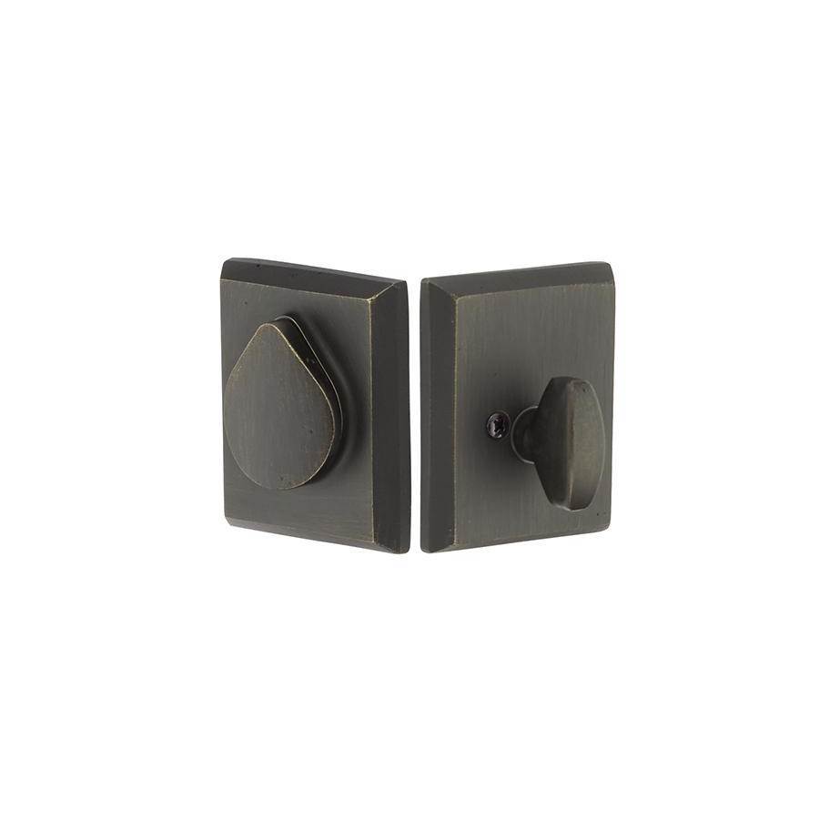 Deadbolt, Double, Rustic Modern Rectangular Bronze, FB