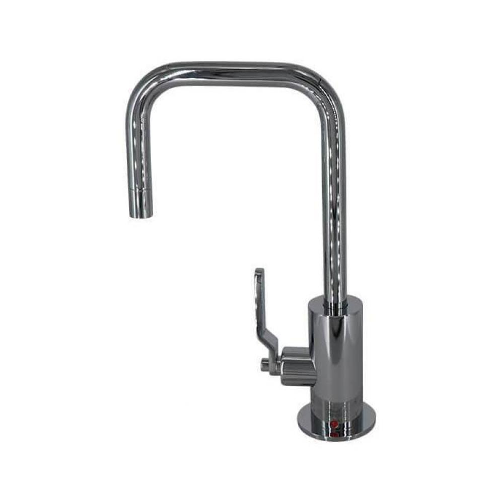 Hot Water Faucet with Contemporary Round Body & Industrial Lever Handle (90° Spout)