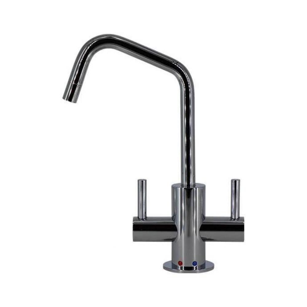 Hot & Cold Water Faucet with Contemporary Round Body & Handles (120° Spout)