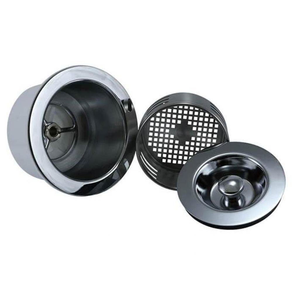 3-in-1 – 3-1/2'' Kitchen Sink Strainer with Stopper Lid and Lift-Out Basket