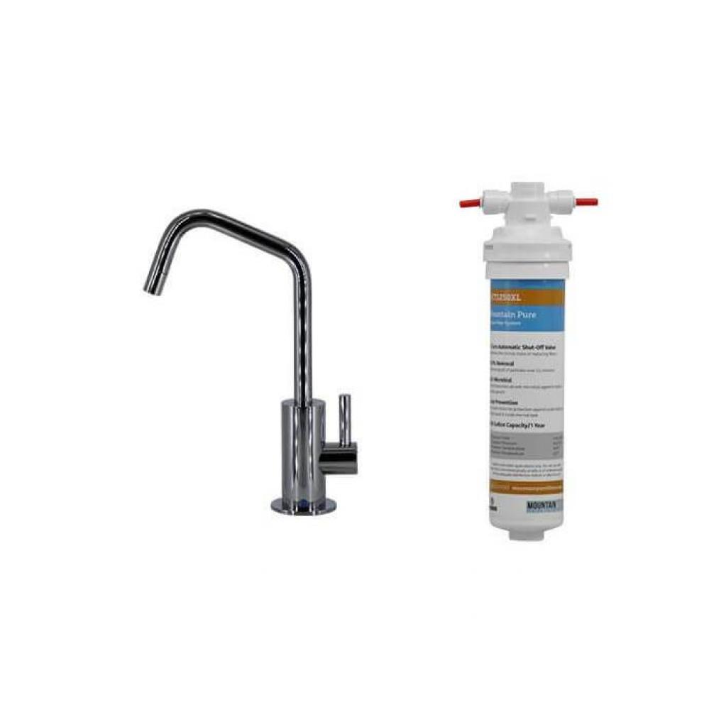 Point-of-Use Drinking Faucet with Contemporary Round Body & Handle (120° Spout) & Mou