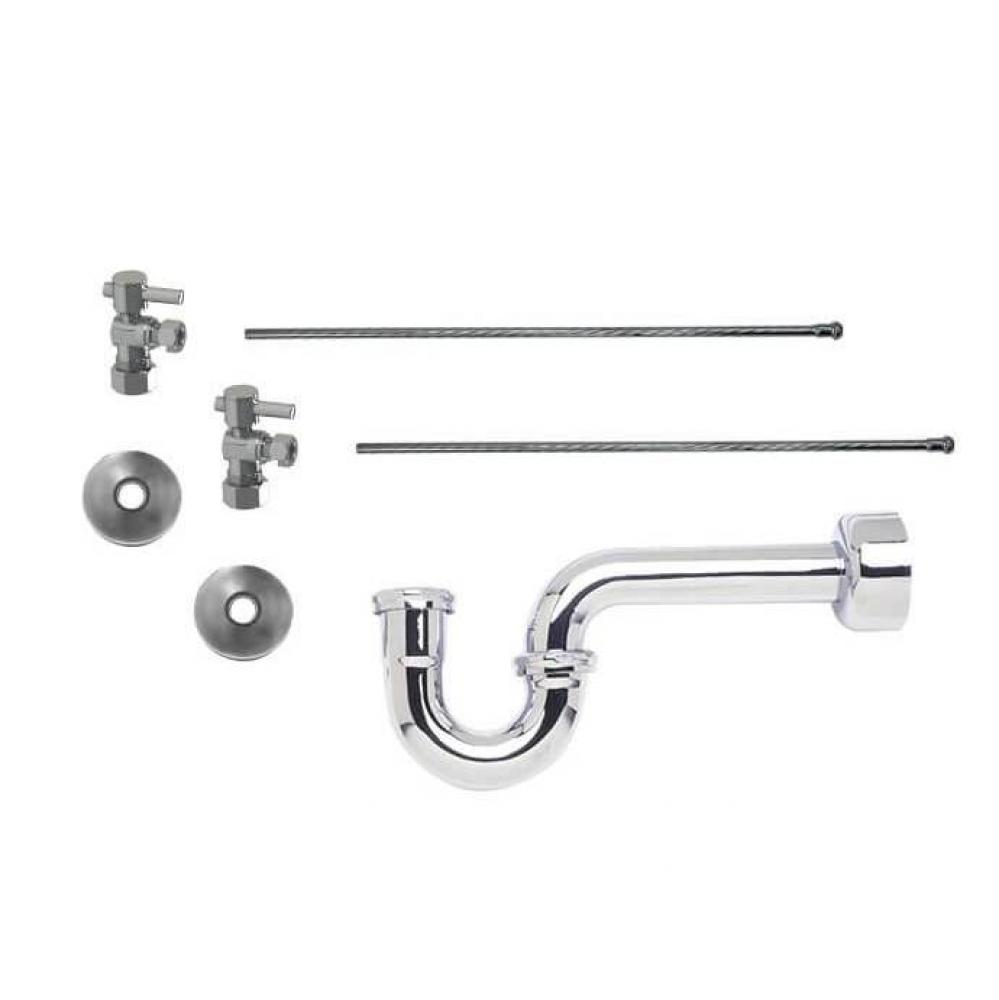 Lavatory Supply Kit - Mini Lever Handle with 1/4 Turn Ball Valve (MT521-NL) - Angle, P-Trap 1-1/2&