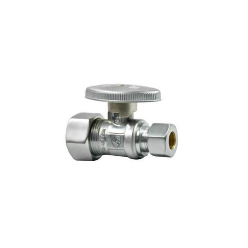 Brass Oval Handle with 1/4 Turn Ball Valve - Lead Free - Straight (1/2'' Compression)