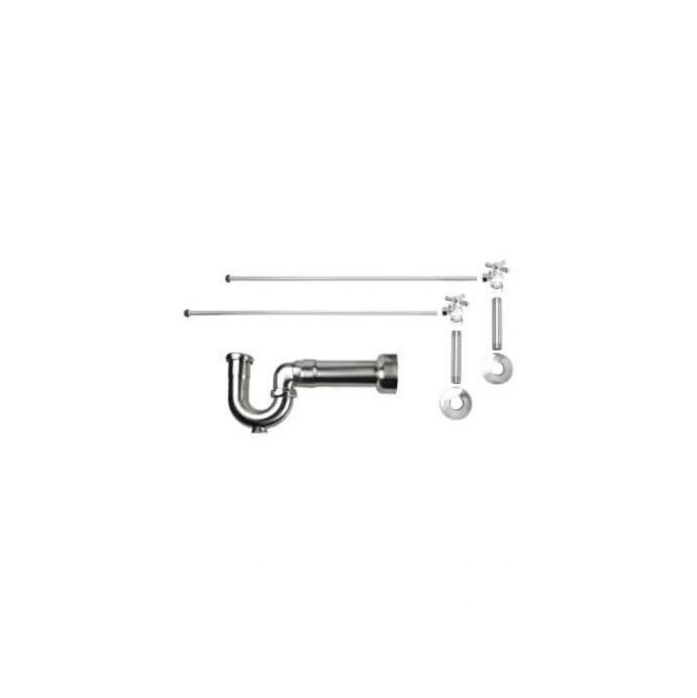 Lavatory Supply Kit - Brass Cross Handle with 1/4 Turn Ball Valve (MT616-NL) - Angle, Massachusett