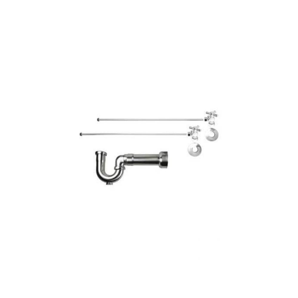 Lavatory Supply Kit - Brass Cross Handle with 1/4 Turn Ball Valve (MT621-NL) - Angle, Massachusett