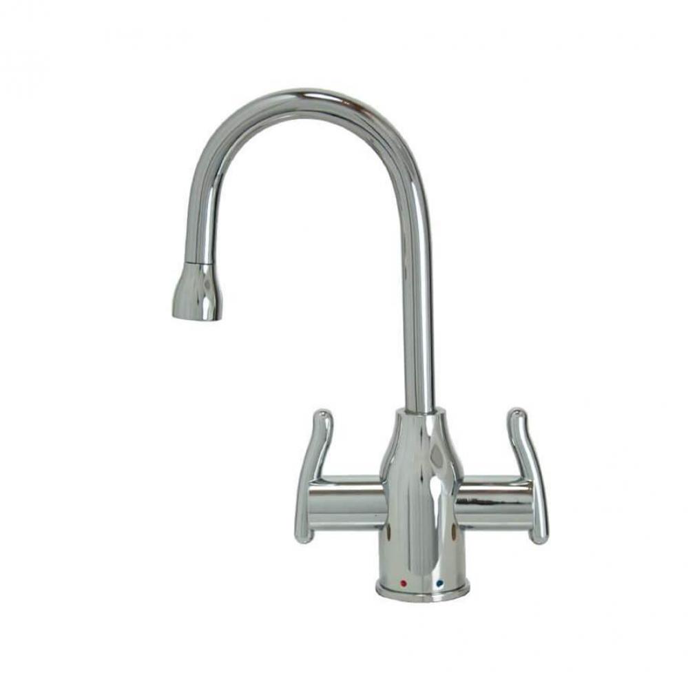 Hot & Cold Water Faucet with Modern Curved Body & Handles