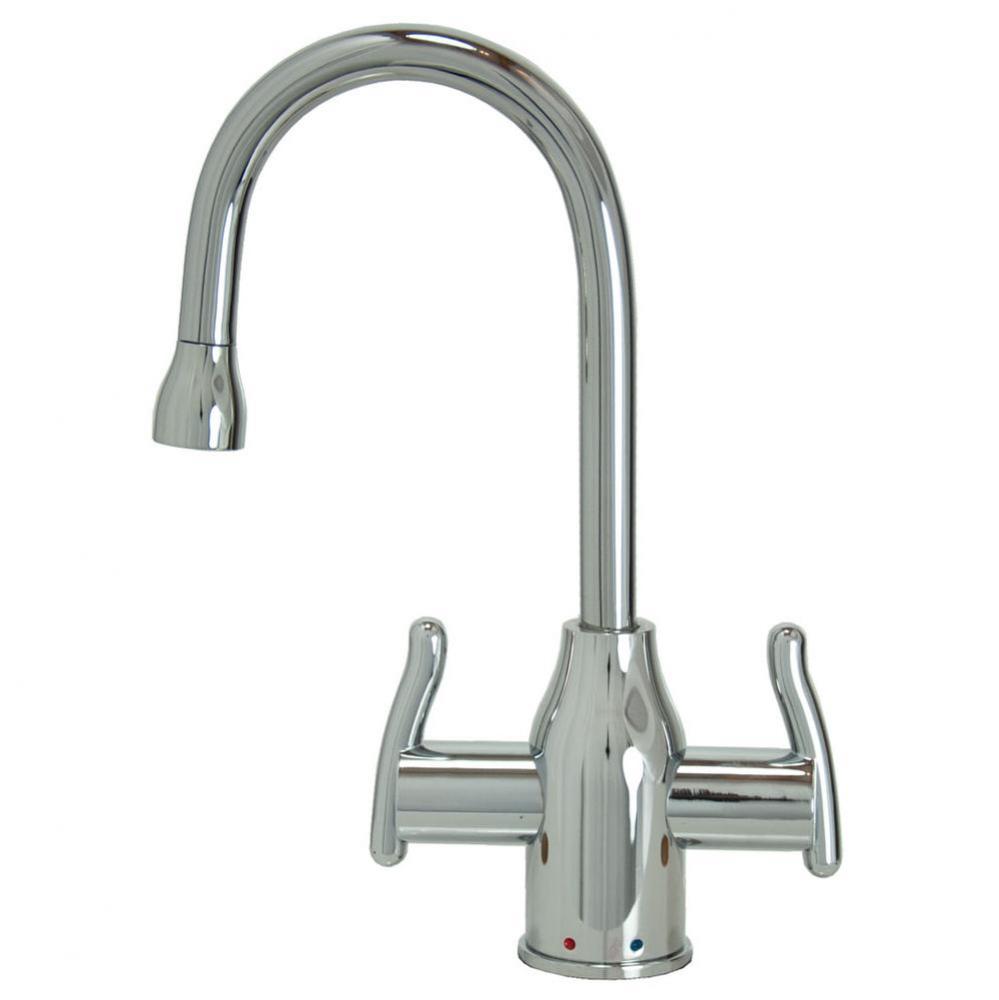 Hot & Cold Water Faucet with Modern Curved Body & Handles
