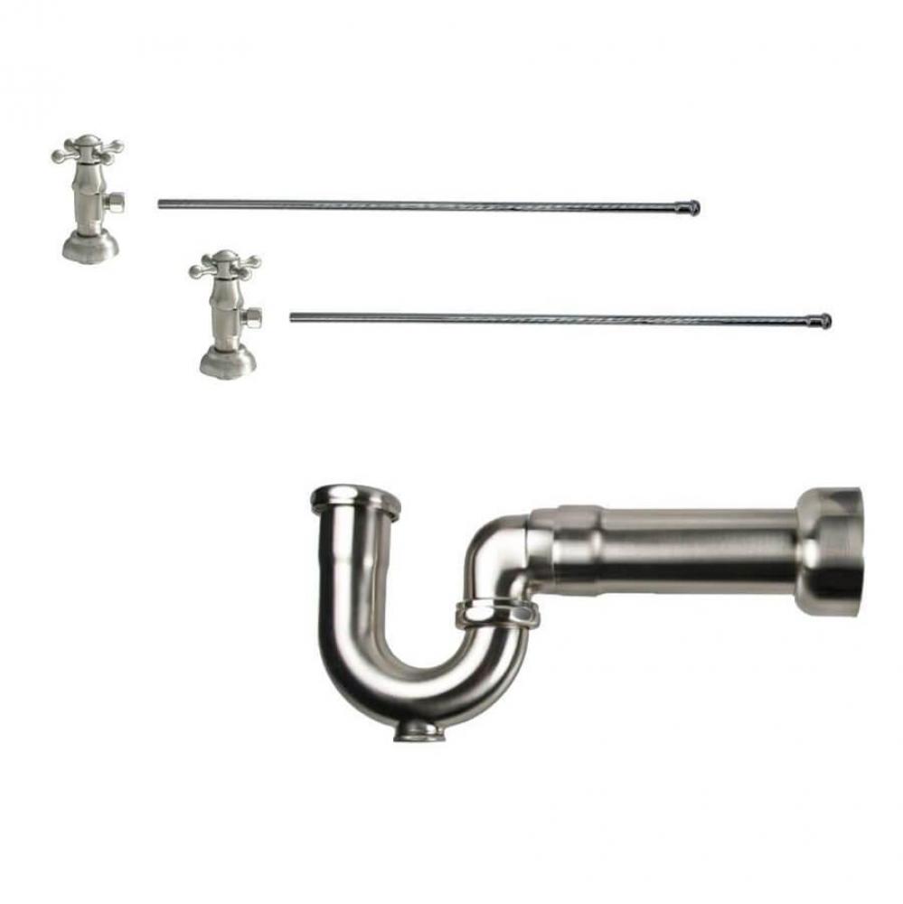 Lavatory Supply Kit - Brass Deluxe Cross Handle with 1/4 Turn Ceramic Disc Cartridge Valve (MT4004