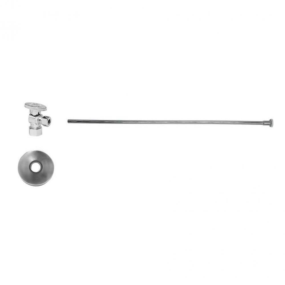 Toilet Supply Kit - Brass Oval Handle with 1/4 Turn Ball Valve (MT403-NL) - Angle, Flat Head Riser