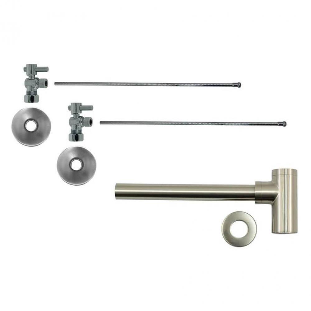 Lavatory Supply Kit - Mini Lever Handle with 1/4 Turn Ball Valve (MT521-NL) - Angle, Round Bottle