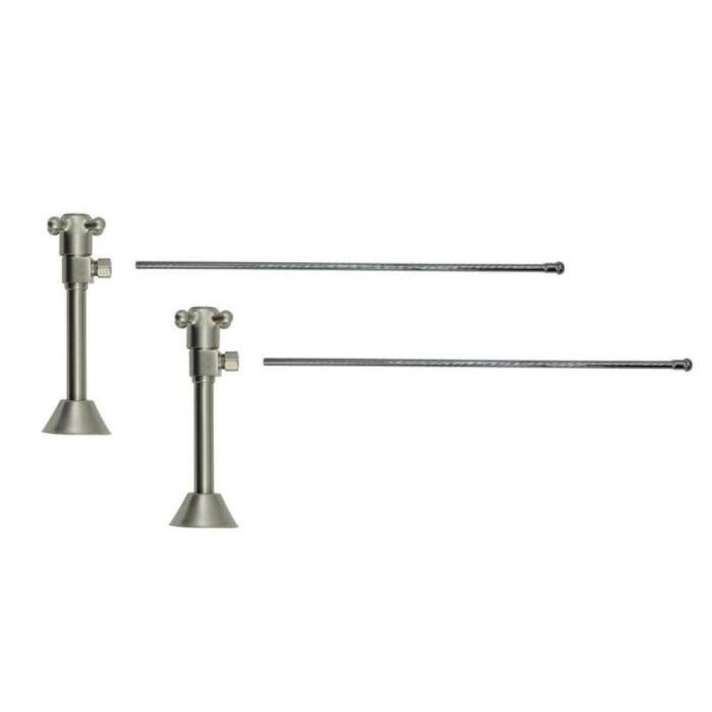 Lavatory Supply Kit - Brass Cross Handle with 1/4 Turn Ceramic Disc Cartridge Valve (MT416X-NL) -