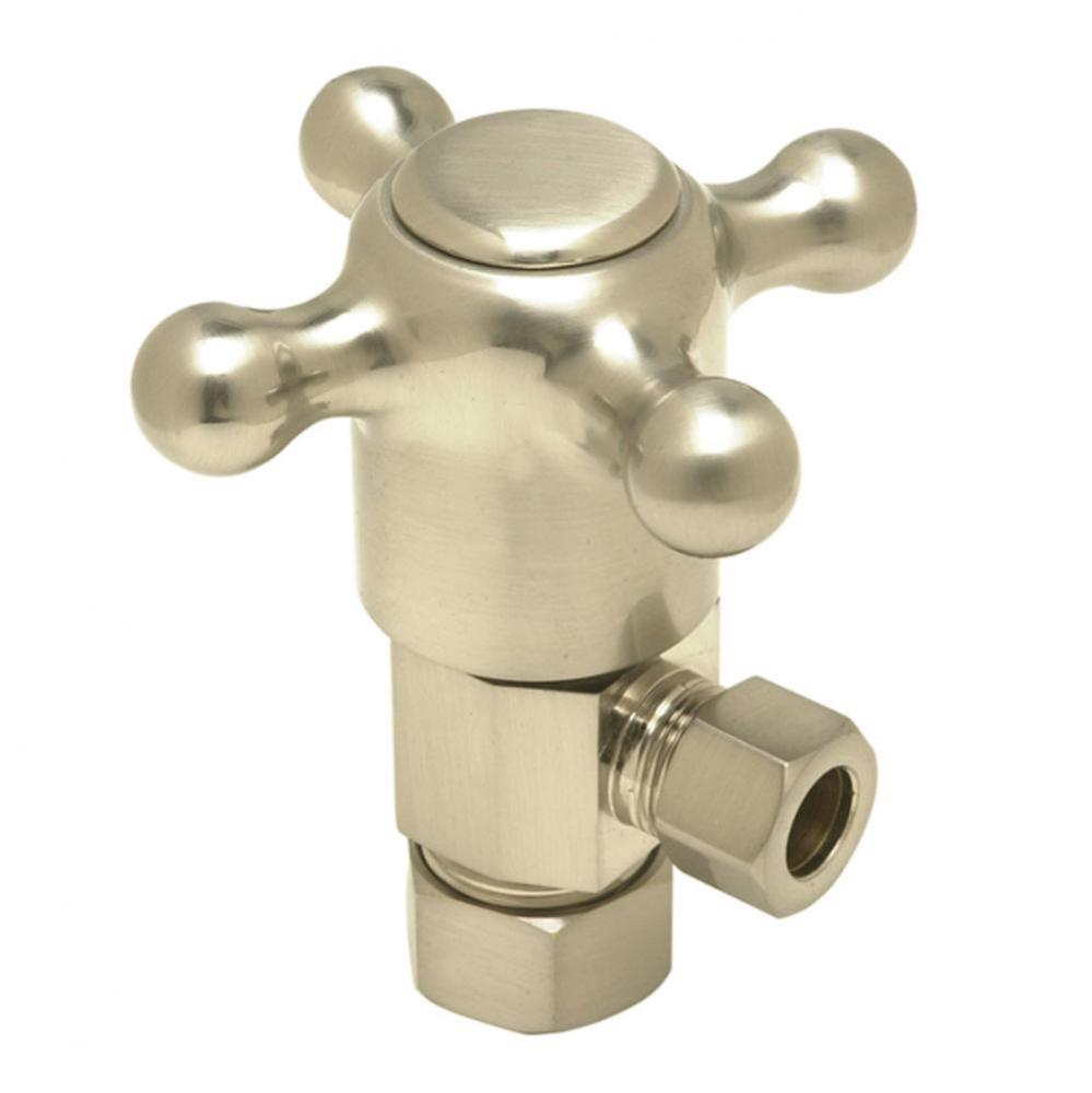 Brass Cross Handle with 1/4 Turn Ceramic Disc Cartridge Valve - Lead Free - Angle (1/2''