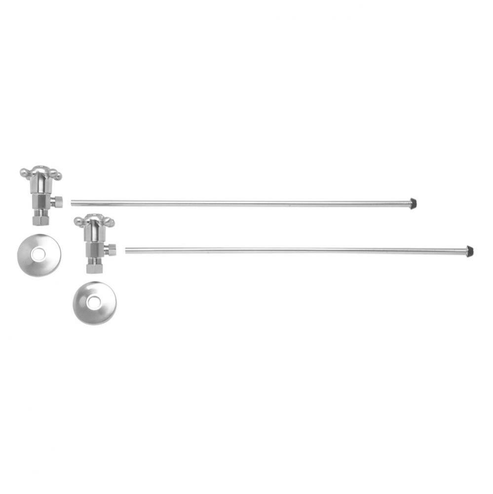 Lavatory Supply Kit - Brass Cross Handle with 1/4 Turn Ceramic Disc Cartridge Valve (MT4003X-NL) -
