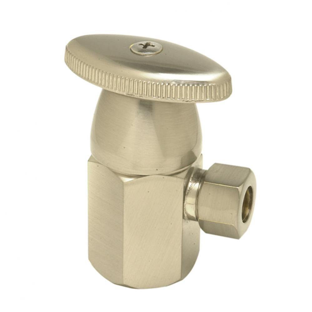 Brass Oval Handle with 1/4 Turn Ceramic Disc Cartridge Valve - Lead Free - Angle (1/2''