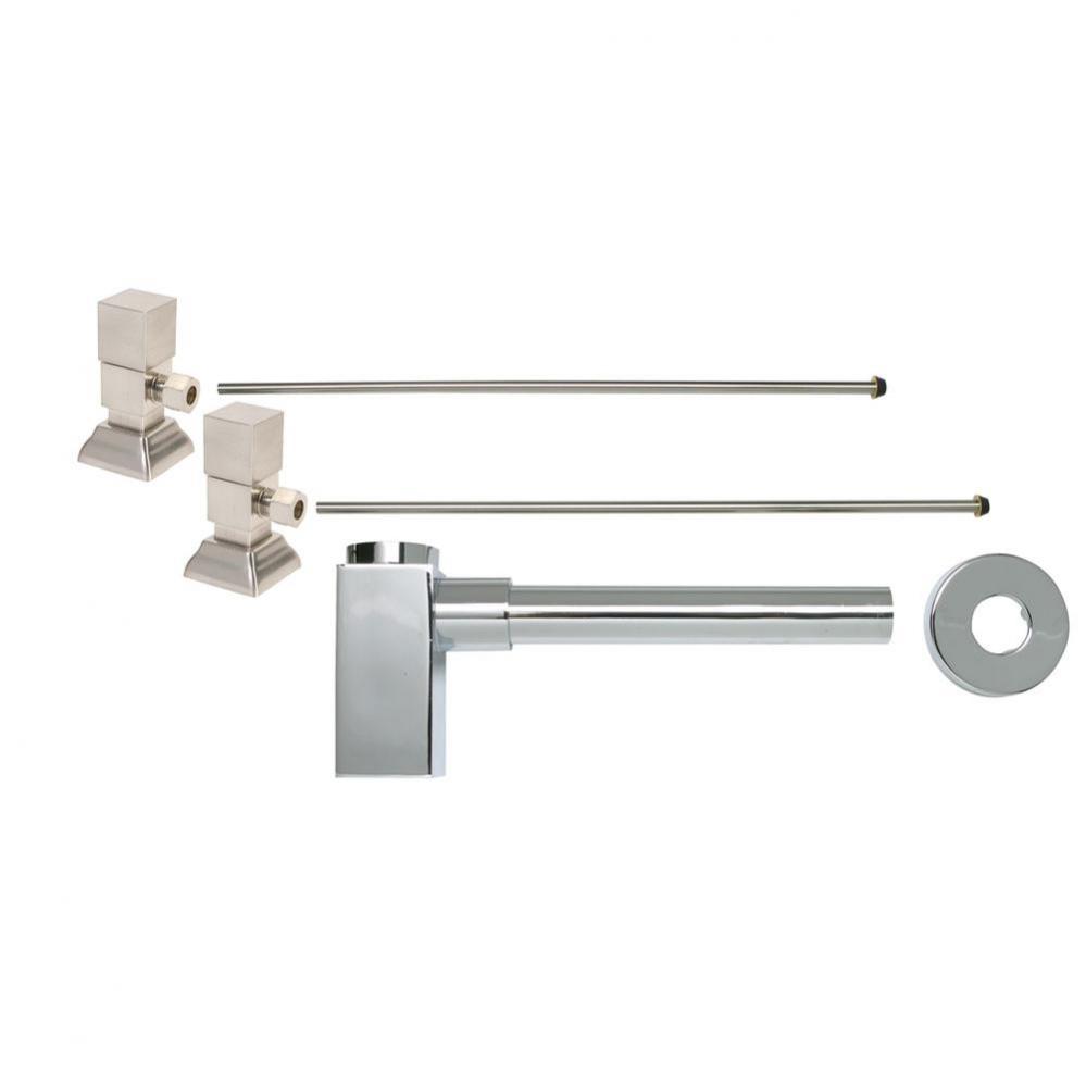 Lavatory Supply Kit - Contemporary Square Handle with 1/4 Turn Ceramic Disc Cartridge Valve (MT500