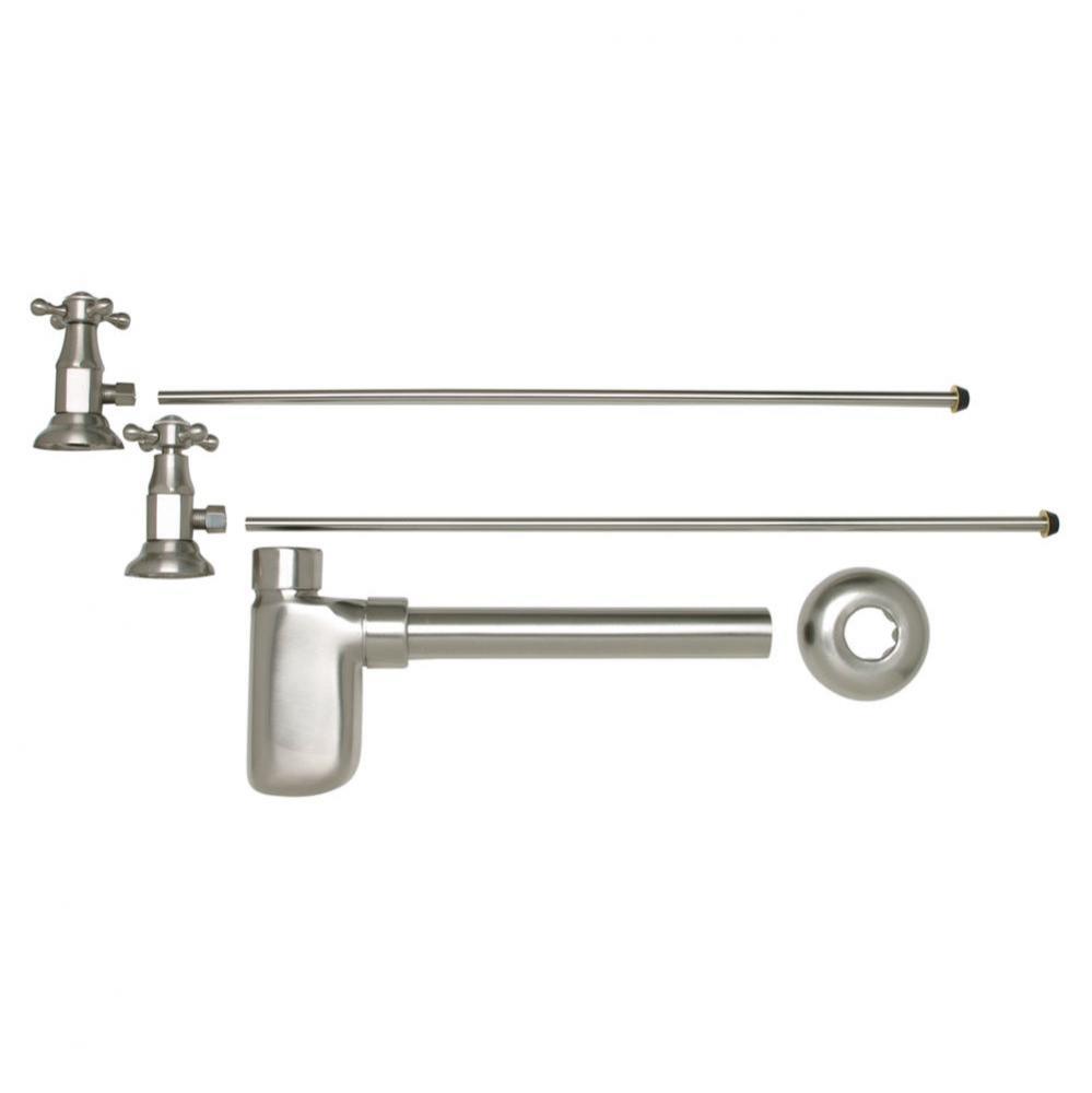 Lavatory Supply Kit - Brass Deluxe Cross Handle with 1/4 Turn Ceramic Disc Cartridge Valve (MT4004