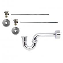 Mountain Plumbing MT4432X-NL/AB - Lavatory Supply Kit - Brass Cross Handle with 1/4 Turn Ball Valve (MT621-NL) - Angle, P-Trap 1-1/2