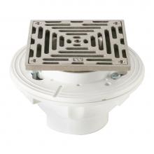 Mountain Plumbing MT508P/CPB - 6'' Square PVC floor drain