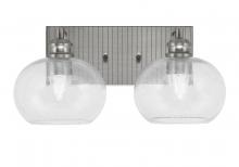 Toltec Company 1162-BN-202 - Edge 2 Light Bath Bar, Brushed Nickel Finish, 7" Clear Bubble Glass