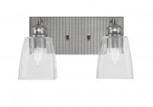 Toltec Company 1162-BN-461 - Edge 2 Light Bath Bar, Brushed Nickel Finish, 4.5" Clear Bubble Glass