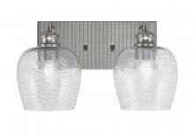 Toltec Company 1162-BN-4812 - Edge 2 Light Bath Bar, Brushed Nickel Finish, 6" Smoke Bubble Glass