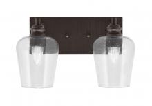 Toltec Company 1162-ES-210 - Edge 2 Light Bath Bar, Espresso Finish, 5" Clear Bubble Glass