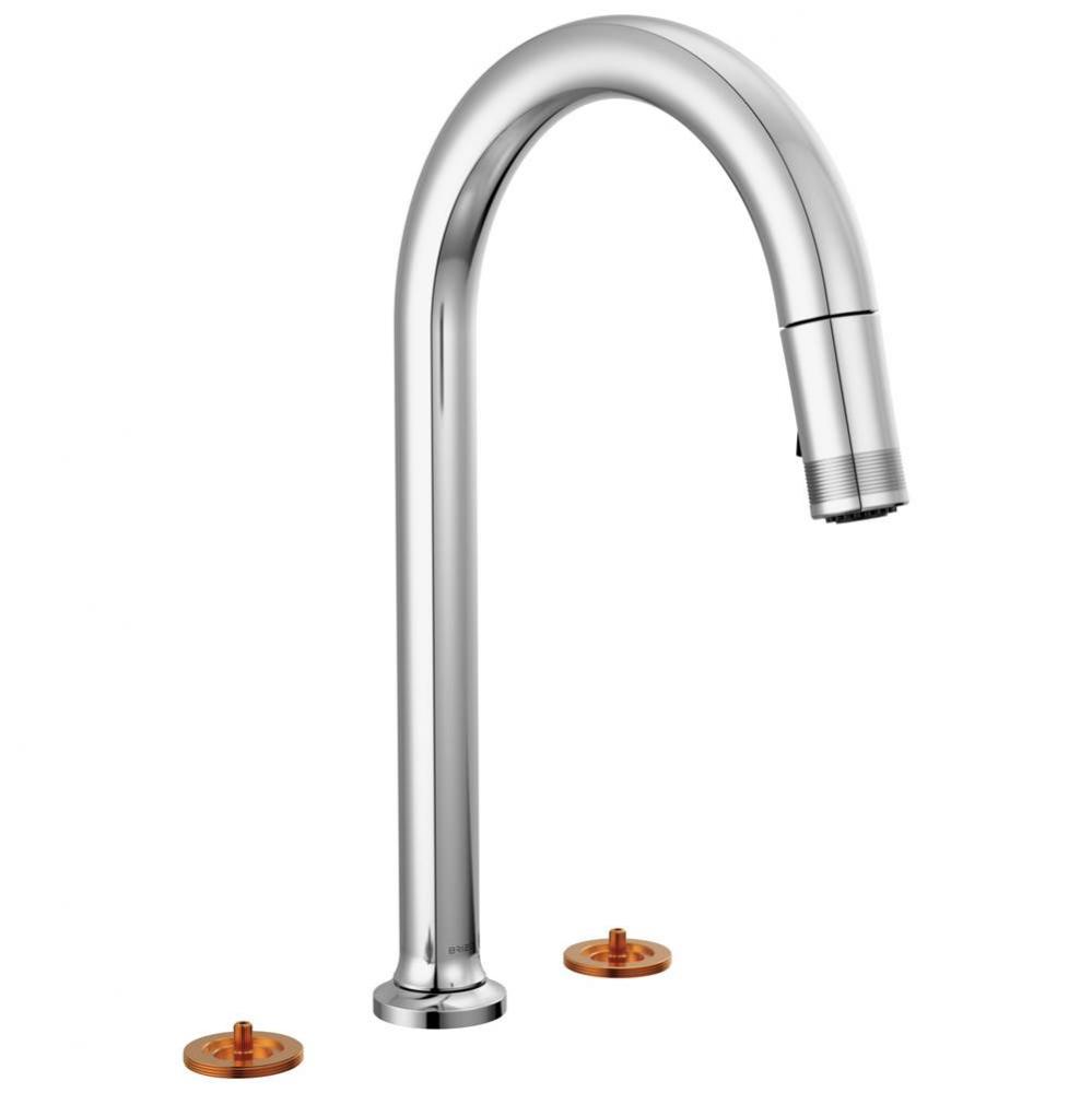 Kintsu® Widespread Pull-Down Faucet with Arc Spout - Less Handles