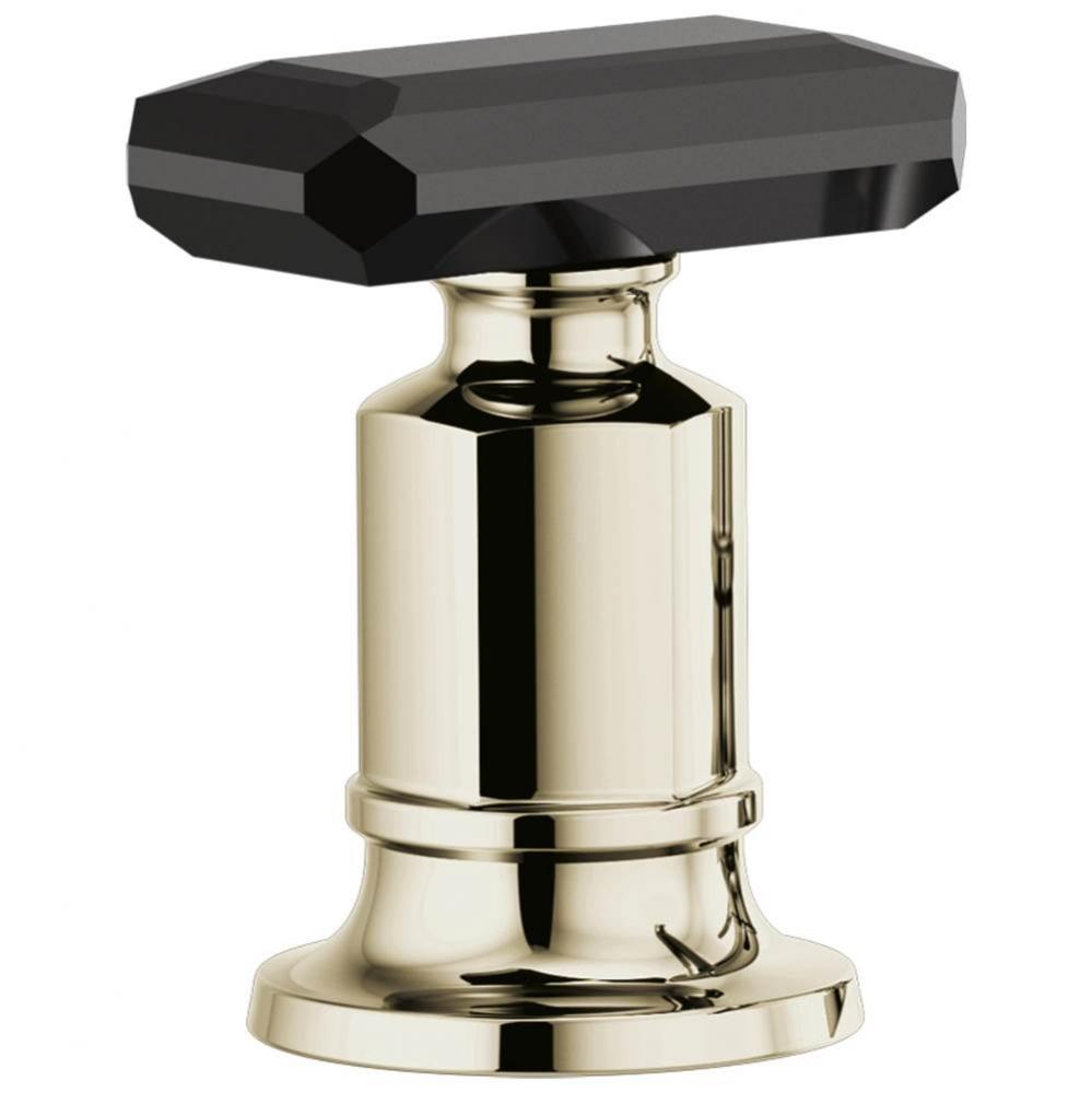 Invari® Roman Tub Faucet Black Crystal Knob Handle Kit