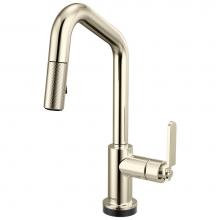 Brizo 64964LF-PN - Litze® Smarttouch Pull-Down Prep Faucet with Angle Spout - Industrial Handle