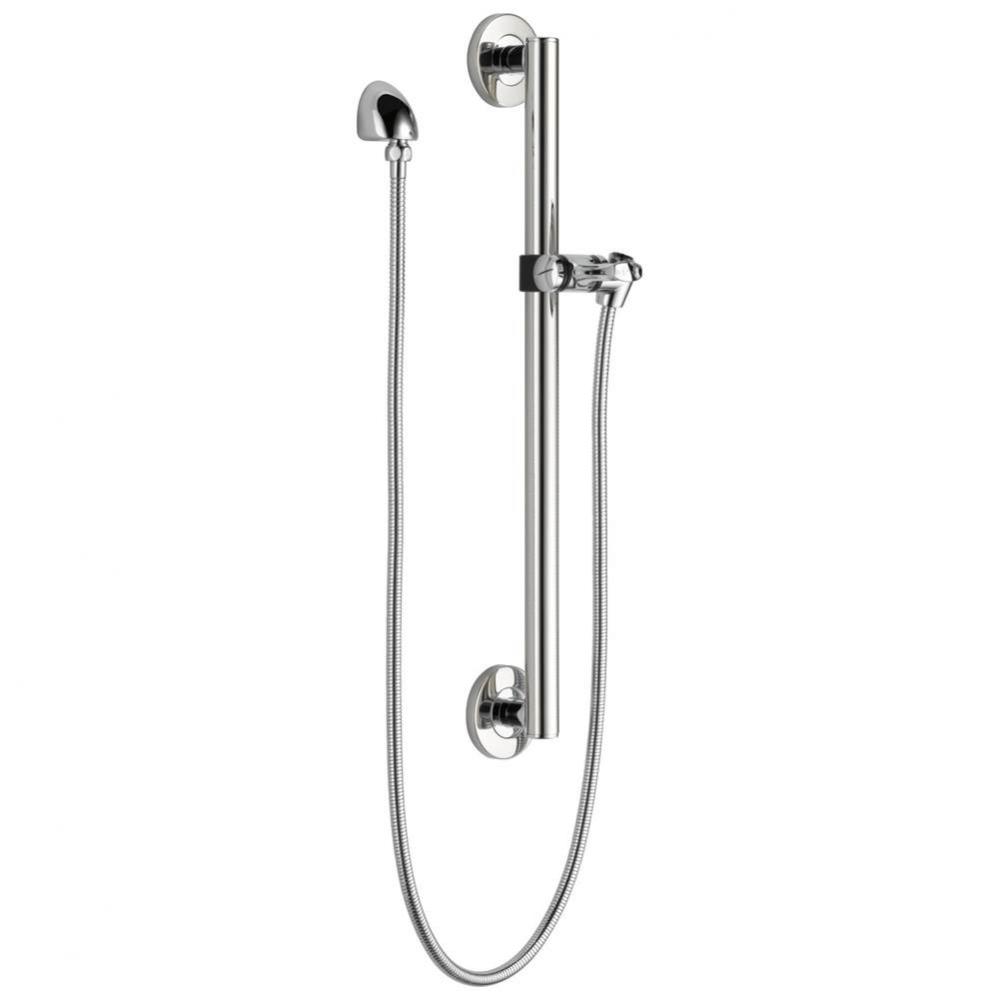 Universal Showering Components Adjustable Slide Bar/Grab Bar Assembly with Elbow