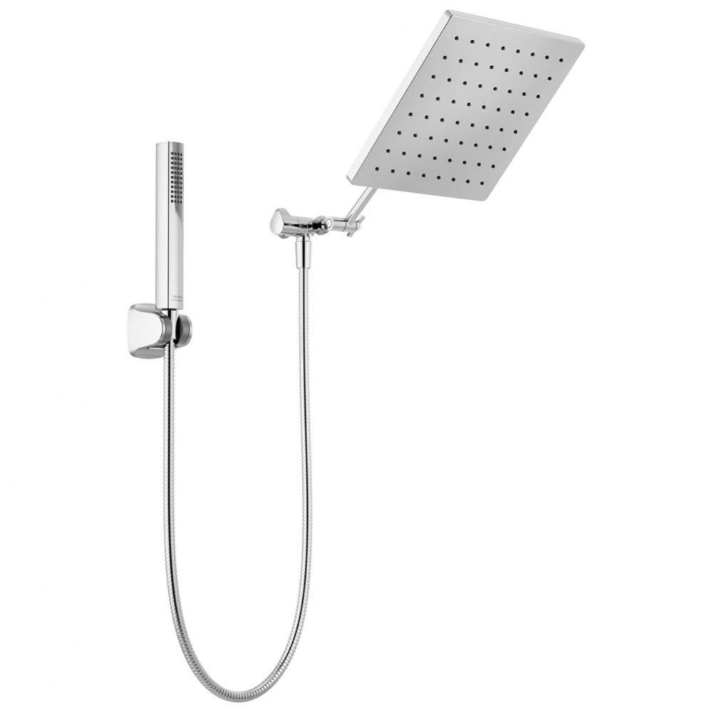 Universal Showering Components 10'' Raincan Shower Head & Hand Held Combo with Adjus