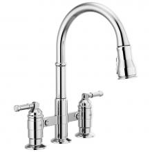 Delta Faucet 2390L-DST - Broderick™ Two Handle Pull-Down Bridge Kitchen Faucet