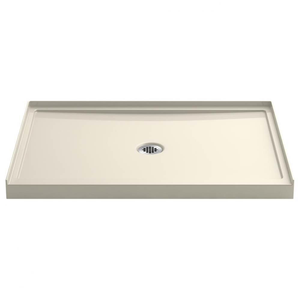 Rely 48-in x 34-in Single-Threshold Shower Base with Center Drain, Ice Grey