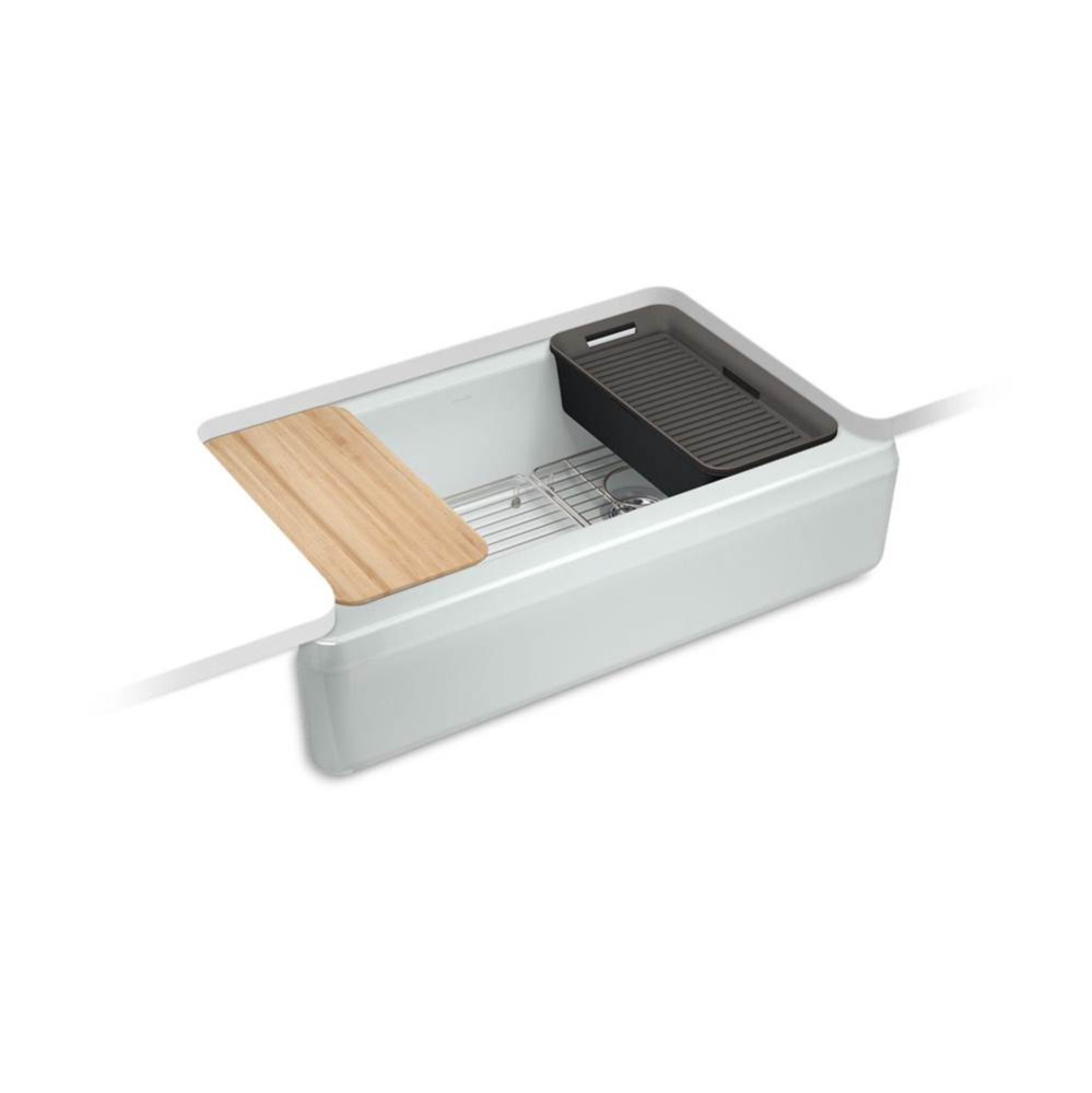 Riverby® 35-3/4'' undermount single-bowl farmhouse workstation kitchen sink