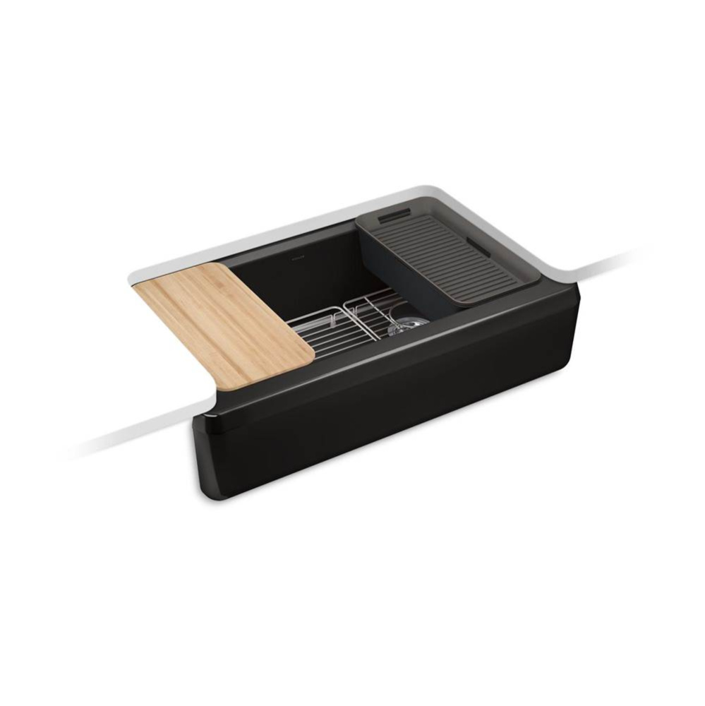 Riverby® 35-3/4'' undermount single-bowl farmhouse workstation kitchen sink