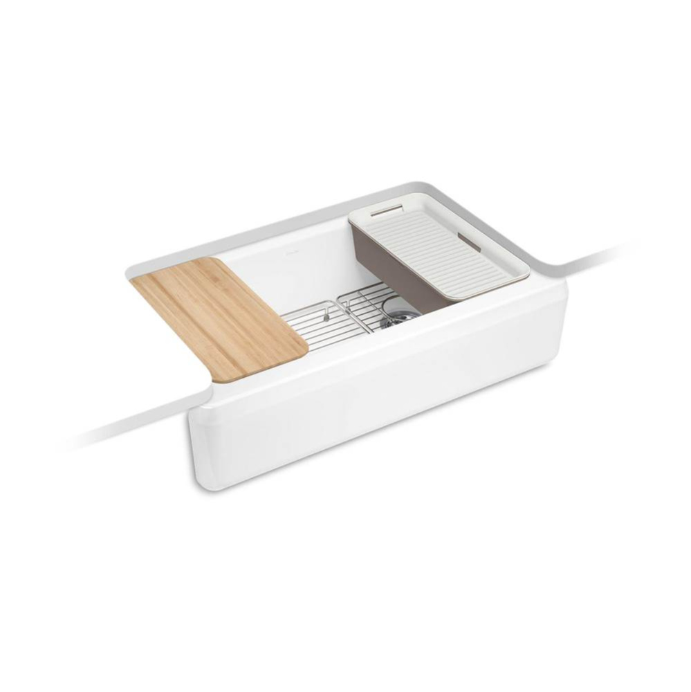 Riverby® 35-3/4'' undermount single-bowl farmhouse workstation kitchen sink
