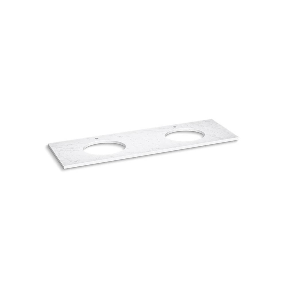 Silestone® 73'' quartz vanity top with two oval cutouts