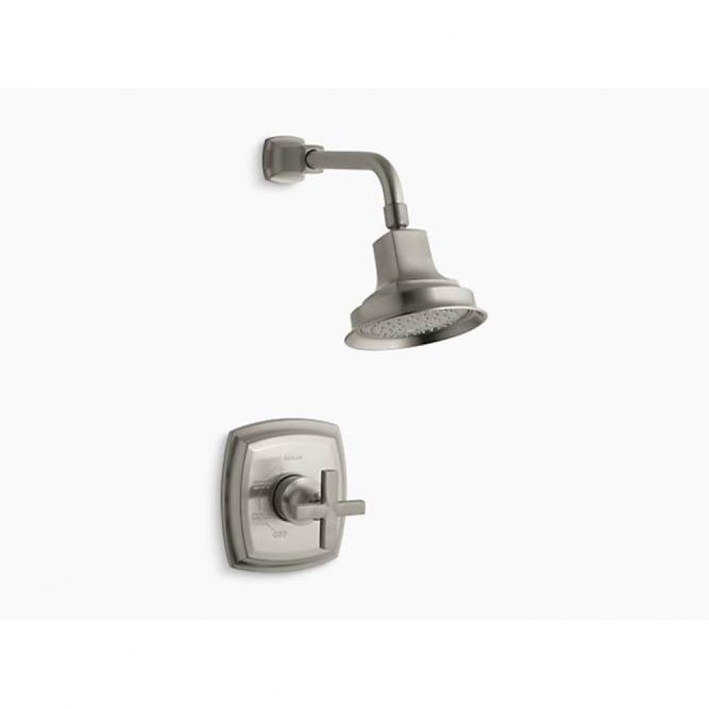 Margaux® Rite-Temp® shower valve trim with cross handle and 2.5 gpm showerhead