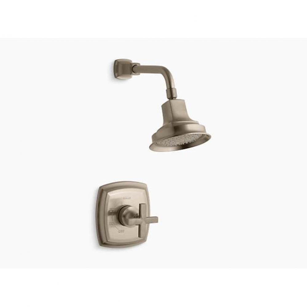 Margaux® Rite-Temp® shower valve trim with cross handle and 2.5 gpm showerhead
