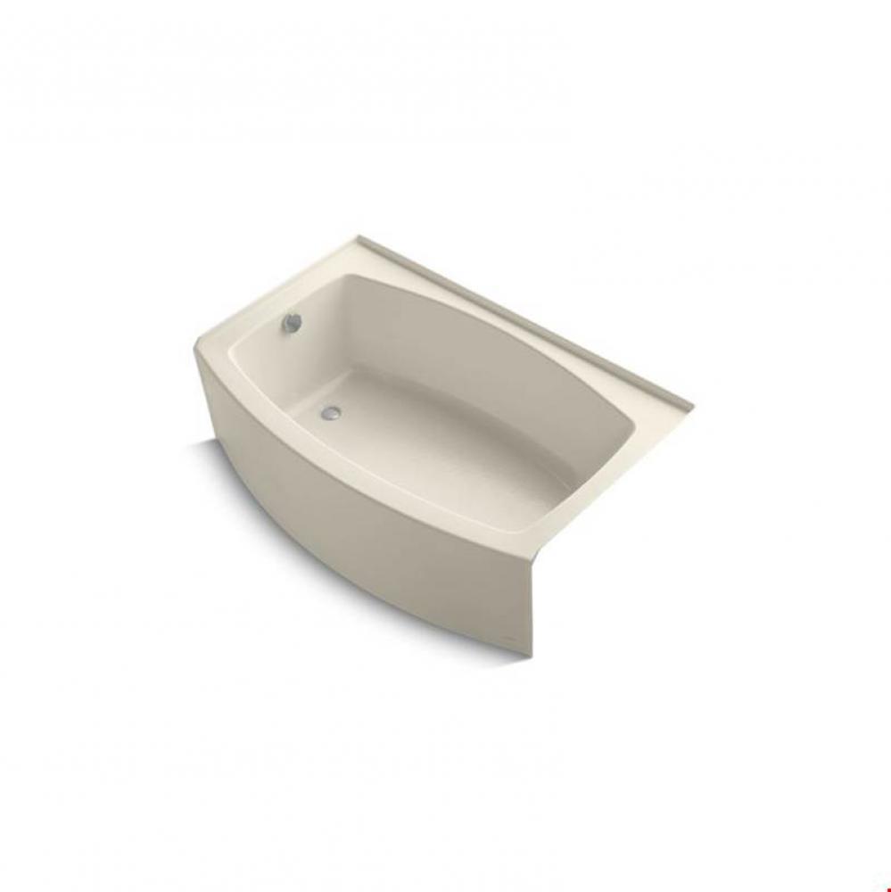 Expanse® 60'' x 32'' curved alcove bath with integral flange and left-han