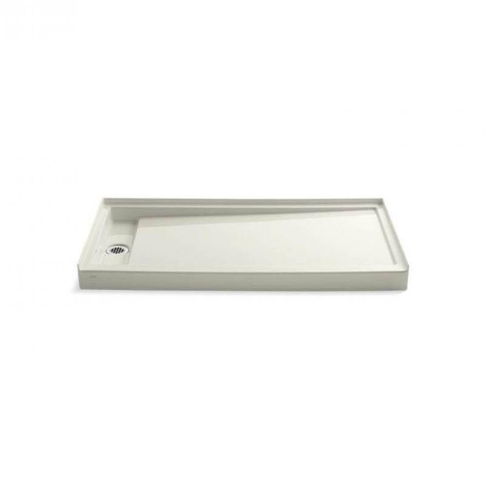 Groove® 60'' x 32'' single threshold left-hand drain shower base