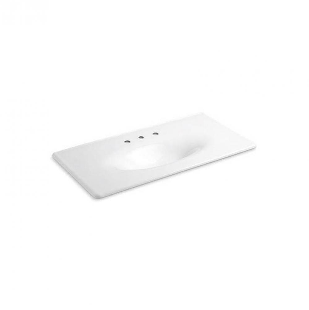 Iron/Impressions® 43'' Enameled cast iron vanity top with integrated oval sink