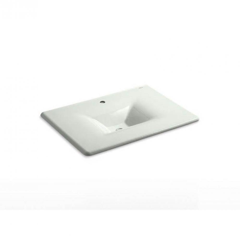 Iron/Impressions® 31'' Enameled cast iron vanity top with integrated rectangular si