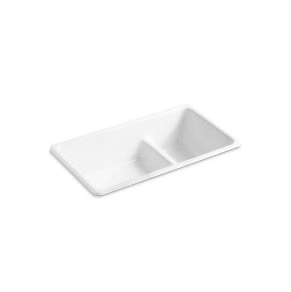 Iron/Tones® Smart Divide® 33'' top-/undermount double-bowl kitchen sink
